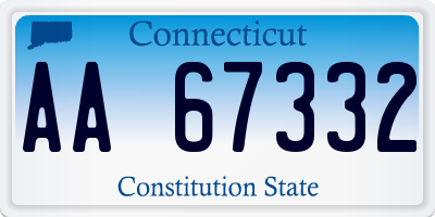 CT license plate AA67332
