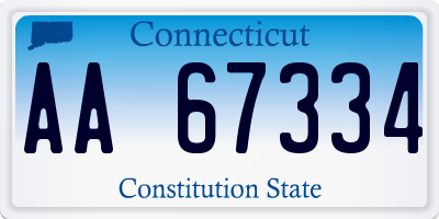 CT license plate AA67334
