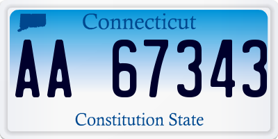 CT license plate AA67343