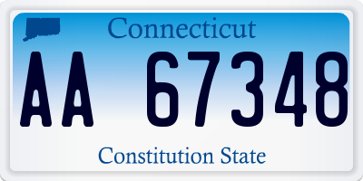 CT license plate AA67348