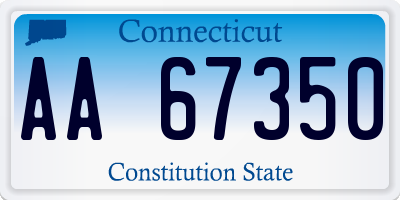 CT license plate AA67350