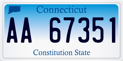 CT license plate AA67351