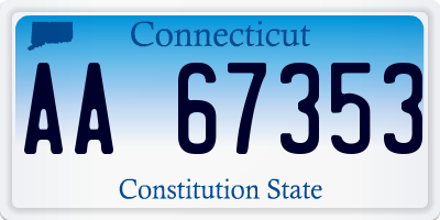 CT license plate AA67353