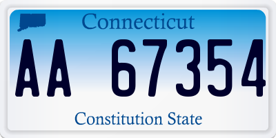 CT license plate AA67354