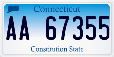 CT license plate AA67355