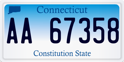 CT license plate AA67358