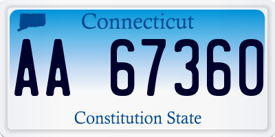 CT license plate AA67360