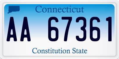 CT license plate AA67361