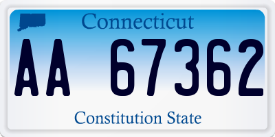 CT license plate AA67362