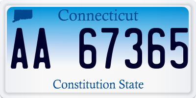 CT license plate AA67365