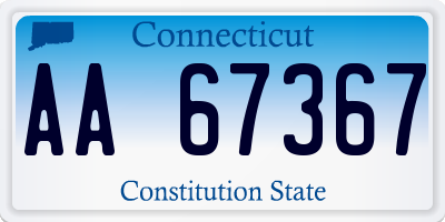 CT license plate AA67367