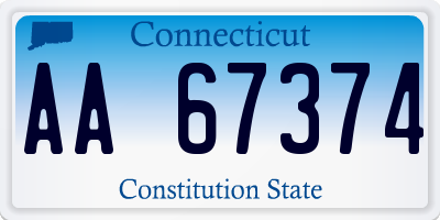 CT license plate AA67374