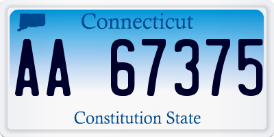 CT license plate AA67375