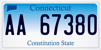 CT license plate AA67380