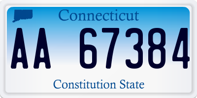 CT license plate AA67384