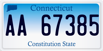 CT license plate AA67385