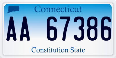 CT license plate AA67386