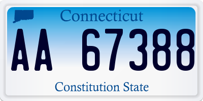 CT license plate AA67388