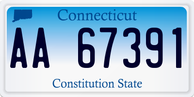 CT license plate AA67391