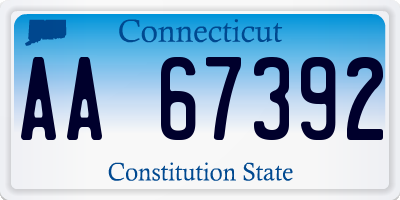 CT license plate AA67392