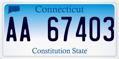 CT license plate AA67403