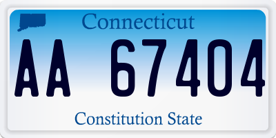 CT license plate AA67404