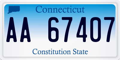 CT license plate AA67407