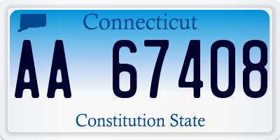 CT license plate AA67408