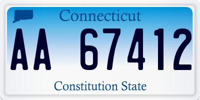 CT license plate AA67412