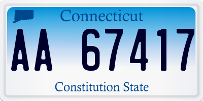 CT license plate AA67417