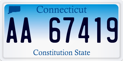 CT license plate AA67419