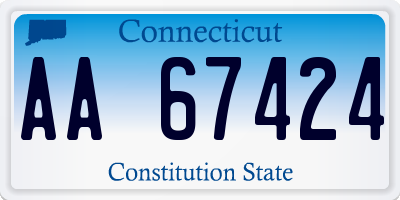 CT license plate AA67424