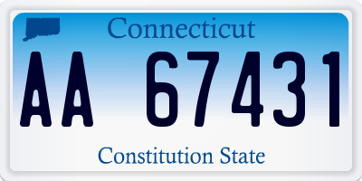 CT license plate AA67431