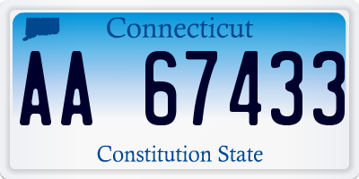 CT license plate AA67433