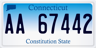 CT license plate AA67442