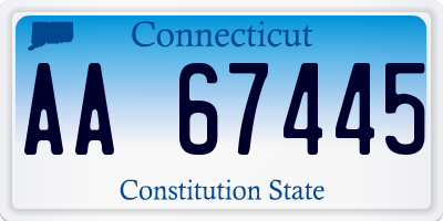 CT license plate AA67445