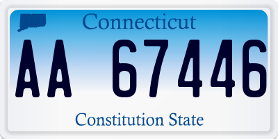 CT license plate AA67446