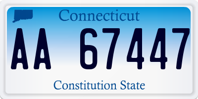 CT license plate AA67447