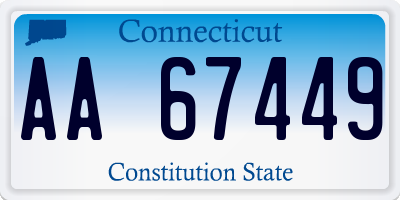CT license plate AA67449