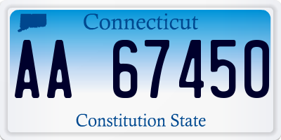 CT license plate AA67450