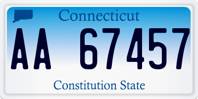 CT license plate AA67457