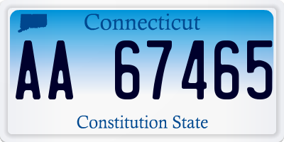 CT license plate AA67465