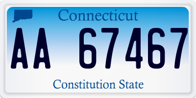 CT license plate AA67467