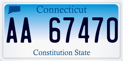CT license plate AA67470