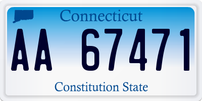 CT license plate AA67471