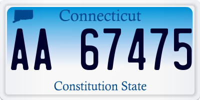 CT license plate AA67475