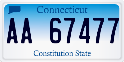 CT license plate AA67477