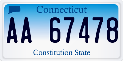 CT license plate AA67478