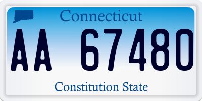 CT license plate AA67480