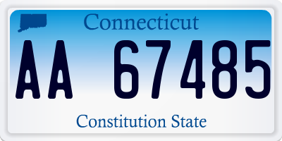 CT license plate AA67485